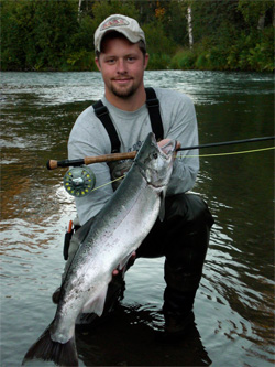 Silver salmon fishing
