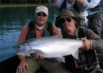 Silver salmon fishing